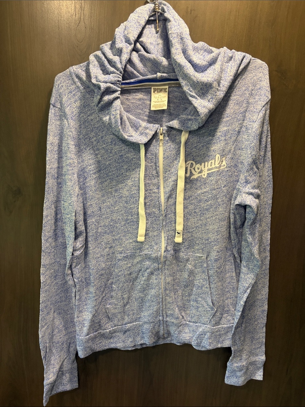 PINK Victoria's Secret Royals Zip Hoodie - Light Blue Heather